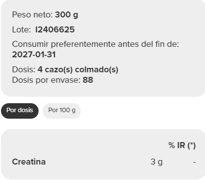 Monohidrato de Creatina 300 g 
